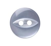 Grey Baby Cardigan Buttons, 11 mm Fish Eye, Pack of 10 - Two-Hole Plastic Buttons for Newborn Knits, Doll Clothes & Tiny Repairs - Giddy Square