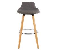 Grey Bar Stool, Comfortable Seating Breakfast Bar Stool, Space-Saver Kitchen Stool, Easy to Clean Bar Stool