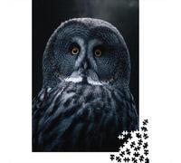 Grey Bart Owl 1000-Piece Puzzle for Adults, 70x50cm/1000pcs, A Weekend Activity at Your Own Pace; White Pieces for Organised Sorting