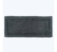 (Grey, Bath Mat Runner) Luxury Reversible Cotton Bath Mat