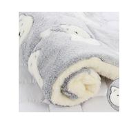 (Grey Bear, 49*32cm) Soft Plush Paw Print Pet Dog Puppy Cat Blanket Cat Bed Mat Comfy