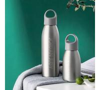 (Grey, Big) 450ml 230ml Stainless Steel Water Bottle Ultralight Thermos Vacuum Cup Camping Travel Portable Insulated Kettle Form System
