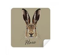 Grey Big-nosed Wild Hare Animal Glasses Cleaning Cloth Phone Screen Cleaner Suede Fabric 2pcs