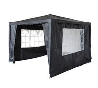 (Grey) BIRCHTREE 3x3m Garden PE Gazebo Party Wedding Camping Tent With 4 Walls Canopy
