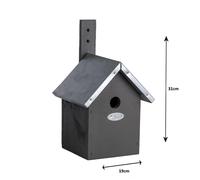Grey Bird Nest Box Wood House Wildlife Garden Wren Great Tit Blue Tit 3 Sizes