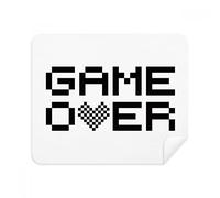 Grey Black Game Over Pixel Phone Screen Cleaner Glasses Cleaning Cloth 2pcs Suede Fabric