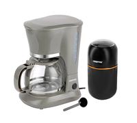 GEEPAS 1.5L Filter Coffee Machine & Coffee Grinder 80g Capacity Combo Set | 800W Coffee Maker for Instant Coffee, Espresso, Macchiato | 200W Electric Coffee Grinder for Dried Spice Nuts Herbs | White