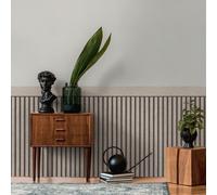 A.S. Création Wallpaper Wood Effect Grey Black 397442 - Non-Woven Wallpaper Acoustic Panels - Scandinavian Base Panel Look in Landscape Format - 5.00 m x 1.06 m - Made in Germany