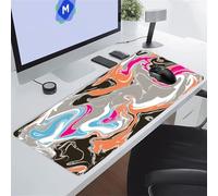 Grey Black Yellow Large Gaming Mouse Pad, XXL Extended Gamer Mouse Mat with Stitched Edges, 23.6x11.8x0.12 inch Non-Slip Rubber Base Gaming Desk Mat, Big Long Mousepad for Work, Game, Office, Home