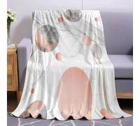 Grey Blanket for Girls & Kids 130 x 170 cm Marble Geometric Patterns Super Soft Cozy Lightweight Flannel Fleece Plush Throw for Sofa, Couch, Travel, All Season