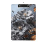Grey Bloomfall Acrylic Clipboard A4 Letter Size Standard Clipboard with Metal Profile Clip, Hanging File Holder for Teacher, Social Worker, Office Supplies 8.5 X 12.5 Inch