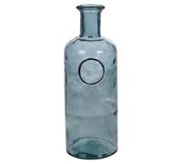 (Grey Blue, 33cm) Coloured Recycled Heavy Glass Vase Flower Holder