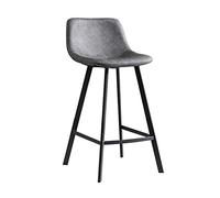 Grey & Blue Swivel Stool with Metal Frame Chairs for Home Bar and Kitchen (Comfortable Lumbar Support)
