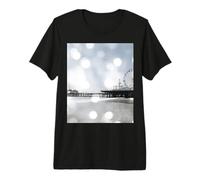 Grey Bokeh Santa Monica Pier Digital Art Premium T-Shirt