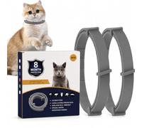 Grey Botanical Cat Collar 2 Pack, Adjustable 38 cm Essential Oil Scent Collars for Cats, Lightweight Water-Resistant Breakaway for Indoor Outdoor Daily Wear (gray)