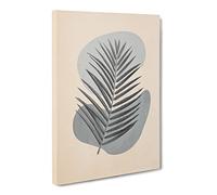 Grey Botanical Rock Composition Canvas Print | Gallery Wrapped 30mm Frame Wall Art | 30x20 inches | Ready to Hang | Modern Floral Picture | Living Room Bedroom Lounge Office