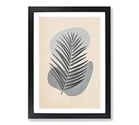 Grey Botanical Rock Composition Framed Print | A2 Black Framed Wall Art | Ready to Hang | Modern Floral Picture | Living Room Bedroom Lounge Office