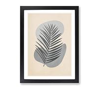 Grey Botanical Rock Composition Modern Framed Print | A3 Black Framed Wall Art | Ready to Hang | Modern Floral Picture | Living Room Bedroom Lounge Office