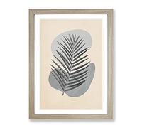 Grey Botanical Rock Composition Modern Framed Print | A4 Oak Framed Wall Art | Ready to Hang | Modern Floral Picture | Living Room Bedroom Lounge Office