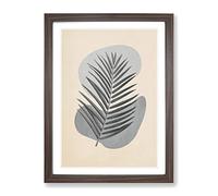 Grey Botanical Rock Composition Modern Framed Print | A4 Walnut Framed Wall Art | Ready to Hang | Modern Floral Picture | Living Room Bedroom Lounge Office