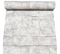 Grey Brick Effect Wallpaper Stone Textured Metallic Shimmer