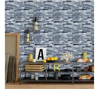 Grey Brick Wallpaper,44.5 x 500 cm Brick Effect Wallpaper Self Adhesive Bricks Wall paper Stone Wall paper Peel and Stick Self Adhesive Furniture Wrap for Living Room,Bathroom,Kitchen,Drawer,Cabinets