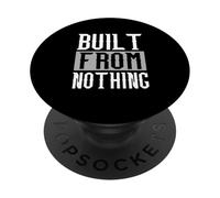 Grey Built From Nothing Monochrome Color Graphic PopSockets Adhesive PopGrip
