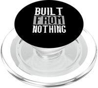 Grey Built From Nothing Monochrome Color Graphic PopSockets PopGrip for MagSafe