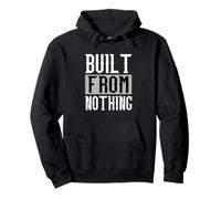 Grey Built From Nothing Monochrome Color Graphic Pullover Hoodie