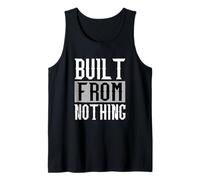 Grey Built from Nothing Monochrome Color Graphic Tank Top