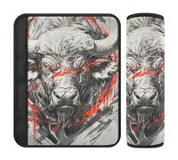 Grey Bull Seatbelt Shoulder Strap Cushion,Stop seat Belt Cutting into Neck,car seat Protector for Sedan Backpack Most Cars accesorios para carro 2 pcs