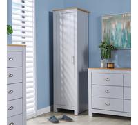 (Grey) Camden 1 Door Wardrobe Bedroom Storage