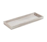 URBNLIVING Wooden Grey Distressed Shabby Chic Candle Light Tray Holder Table Setting Decoration