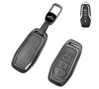 Grey Car Key Cover Compatible with for Ford Mondeo Fiesta Focus 3 4 ST Mondeo 5 MK5 Mustang F150 Kuga MK3 4 Ka Mustang Galaxy Explorer Fusion Edge Ecosport S-Max Smart Key Fob Case