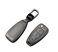 Grey Car Key Cover for Ford Focus Fiesta Kuga Tourneo Transit Connect Custom Courier Puma Galaxy C-Max S-Max 3 Buttons Flip Folding Key Fob