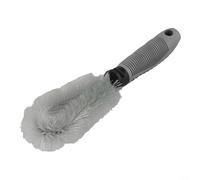 Grey Car Wheel Cleaning Brush With Soft Microfiber Bristles For Deep Tire Rim And Spoke Scrubbing Auto Detailing Tool For Hard To Reach Areas And Engine Bay Washing