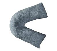 (Grey, Case Only) Teddy V Shaped Pillow Case Super Soft Warm & Cosy
