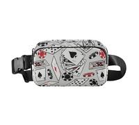 Grey Casino Gambling Cute Waist Pack Crossbody Bag for Women Men Teens Small Crossbody Passport Bag with Adjustable Strap for Shopping Sports Work, Grey Casino Gambling, One Size