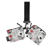 Grey Casino Gambling Women's Change Wallet Card Cases Slim Detachable Zipper Purse Wallet with Zipper Coin Pocket for Men Women 2 Packs, Grey Casino Gambling, One Size