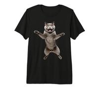Grey Cat Jumping Premium T-Shirt