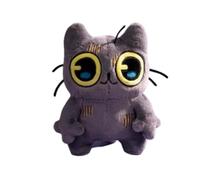 Grey Cat Plush Toy, Large Eyes, 22 cm x 15 cm Soft Stuffed Animal