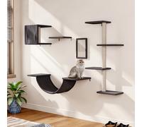 (Grey) Cat Tree Set with Hammock and Jumping Platform