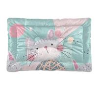 Grey Cat Yarn Ball Light Purple Washable Pet Sleeping Mat Non-Slip Soft Comfortable Pet Mat for Large Jumbo Medium Small Dogs 36" x 24"