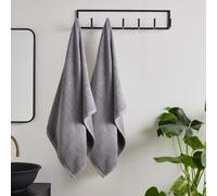 (Grey) Catherine Lansfield Quick Dry 100% Cotton Bath Sheet, 2 Pack