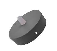 Grey Ceiling Rose 100mm Metal Pendant Light Fitting 25mm Deep Round Ceiling Plate for Fabric Cable Retro Vintage Style For Pendant Light Shades Flush Mount Ceiling Pendant Canopy for Home Office Shop