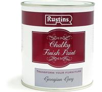 Grey Chalky Chalk Paint Upcycling Shabby Chic Look Georgian Grey Rustins 250ml