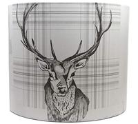 Grey Charcoal Stag Lampshade Ceiling Light Shade Antlers Rustic Woodland Deer Hare Rabbit Hedgehog Highland Scottish Scotland Themed Bedroom Room Decor Accessories Gifts (Table Lamp)