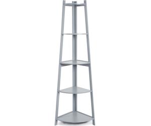 (Grey) Charles Jacobs Corner Ladder Shelf Bookcase Display Storage Unit