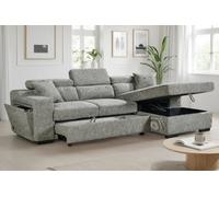 Grey Chenille Fabric 2C1 Corner Sofabed With Storage Arthur