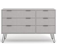 Core Products Augusta 3+3 Drawer Wide Chest Of Drawers Grey, Grey